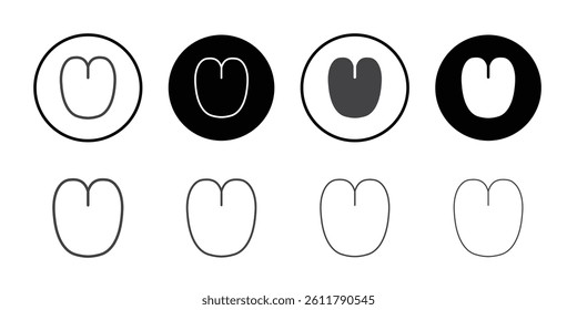 Tongue icon Symbol line set