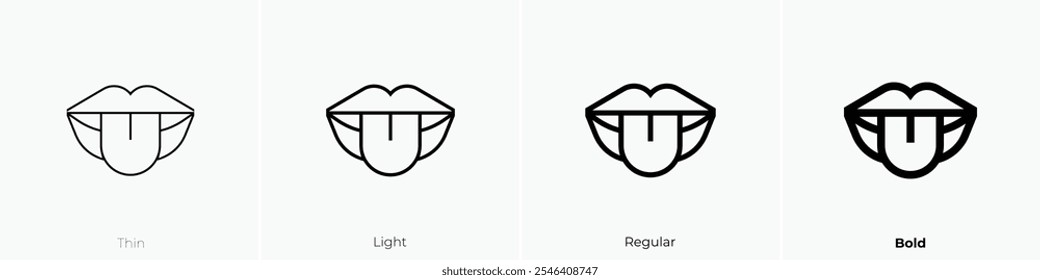 tongue icon. Thin, Light Regular And Bold style design isolated on white background