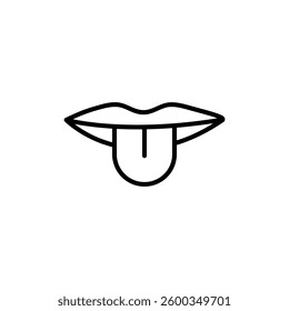 Tongue icon Thin line flat illustration vector on white background..eps