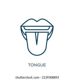 Tongue Icon Thin Linear Tongue Outline Stock Vector (Royalty Free ...