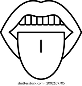 Tongue icon vector image. Can also be used for web apps, mobile apps and print media.