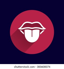 Tongue icon vector isolated human fun anatomical.