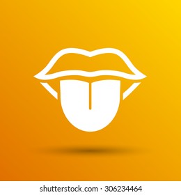 Tongue icon vector isolated human fun anatomical.