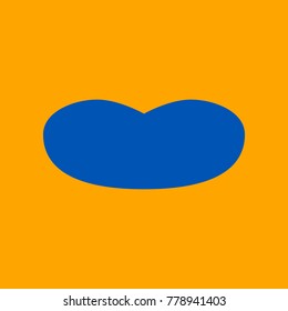 Tongue icon. Vector. Medium teal blue icon on orange background.