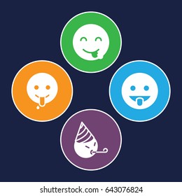 Tongue icons set. set of 4 tongue filled icons such as