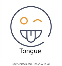 Tongue Icons thin line and glyph vector icon stock illustration