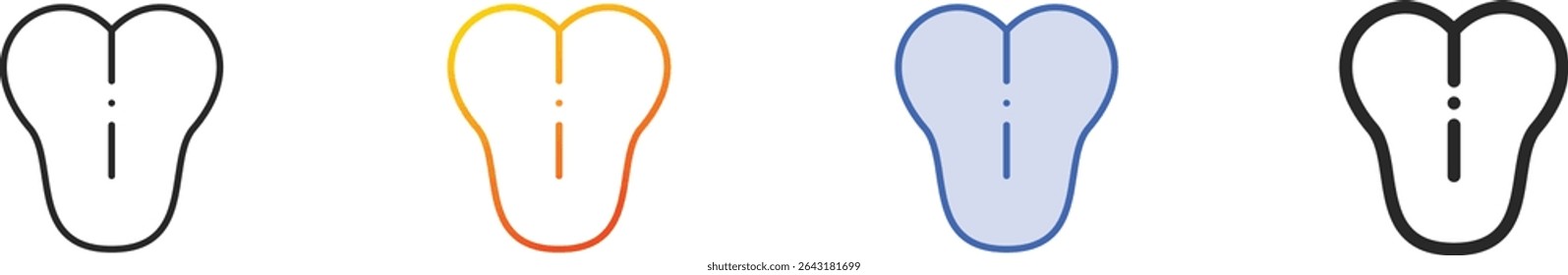 tongue icon.Thin Linear, Gradient, Blue Stroke and bold Style Design Isolated On White Background