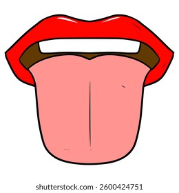 tongue illustration hand drawn isolated vector