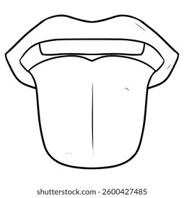 tongue illustration hand drawn outline vector