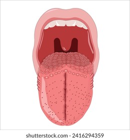 Tongue illustration vector version buds