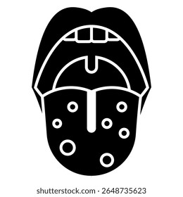 Tongue Infection solid icon isolated on white