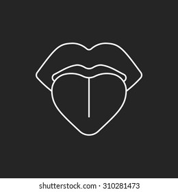 tongue line icon