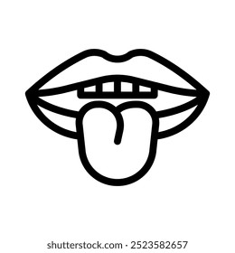 tongue line icon illustration vector graphic. Simple element illustration vector graphic, suitable for app, websites, and presentations isolated on white background