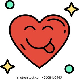Tongue Line vector Icon Design