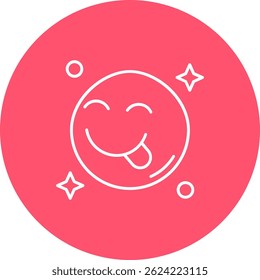 Tongue Line vector Icon Design