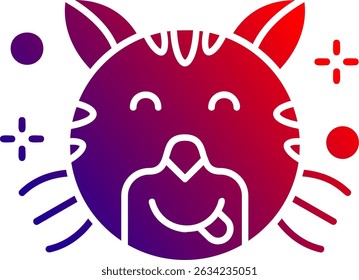 Tongue Line vector Icon Design