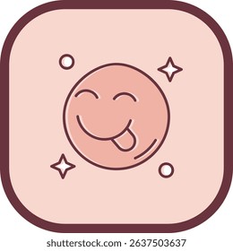 Tongue Line vector Icon Design