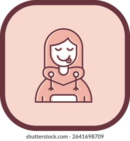 Tongue Line vector Icon Design