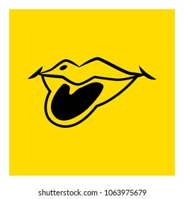 tongue of lip icon vector