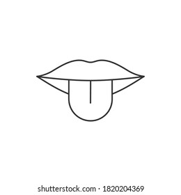 Tongue and lips line icon. Vector illustration isolated on white