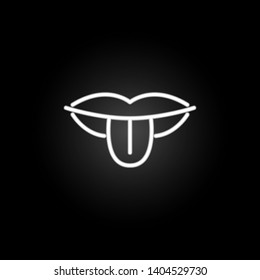 Tongue, organ neon icon. Elements of human organ set. Simple icon for websites, web design, mobile app, info graphics