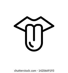 tongue organ vector line icon