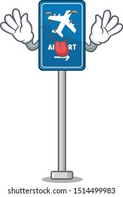 Tongue out airport sign toys in cartoon shaped
