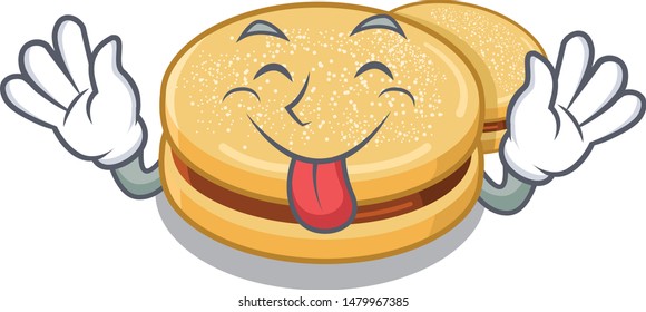 Tongue out alfajores isolated with in the mascot