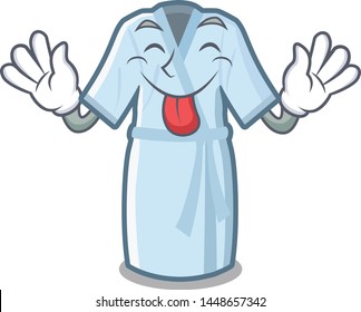 Tongue out bathrobe isolated with in the cartoon