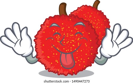 Tongue out bayberry isolated with in the cartoon