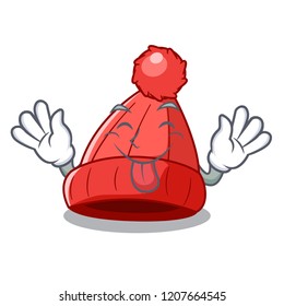 Tongue out beanie hat isolated on the mascot