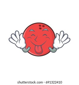 Tongue out bowling ball character cartoon