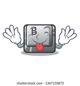 Tongue out button B in the character shape