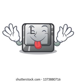 Tongue out button L on a game cartoon