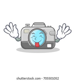 Tongue out camera caharacter cartoon design