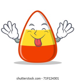 Tongue out candy corn character cartoon