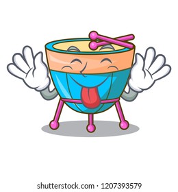 Tongue out cartoon timpani isolated on the mascot