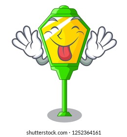 Tongue out character a lamp in post style