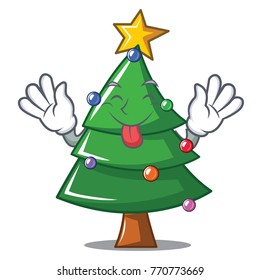 Tongue Out Christmas Tree Character Cartoon Stock Vector (royalty Free 