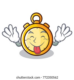 Tongue out chronometer character cartoon style