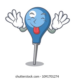 Tongue out clyster mascot cartoon style