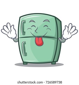 Tongue out cute refrigerator character cartoon