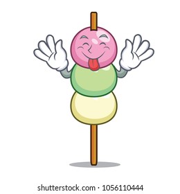 Tongue out dango mascot cartoon style