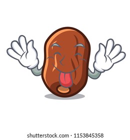 Tongue out dates fruit mascot cartoon