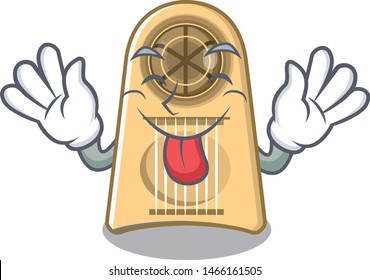 Tongue out egg slicer above the cartoon table