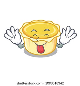 Tongue out egg tart mascot cartoon