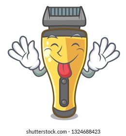 Tongue out electric shaver the shape funny cartoon