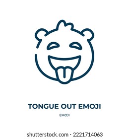 Tongue out emoji icon. Linear vector illustration from emoji collection. Outline tongue out emoji icon vector. Thin line symbol for use on web and mobile apps, logo, print media.