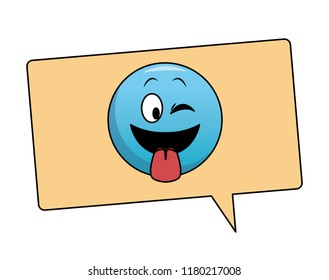 Tongue out emoticon in bubble
