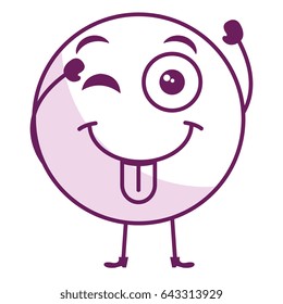 tongue out face emoticon kawaii character
